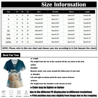 Царинење Блузи За Жени Блуза Жени Работна Облека Со Кратки Ракави Графички Отпечатоци Лабави Блузи Со Врат, Бели, XL
