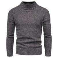 Fesfesfes Crewneck Sweatshirts за мажи Зимски слободно време на половина јака со долги ракави џемпер, палто за палто, цврста