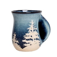 Stoneware handwarmer кригла шума зимско дрво дизајн сина бела оз
