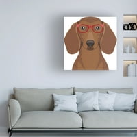 Furbaby филијали 'dachshund носи уметност во платно на Hipster Glasse