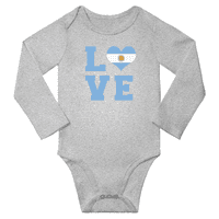Љубов Аргентина Срце Знаме Бебе Долги Ракави Комбинезони Облека