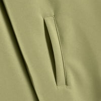 Жените Паѓаат Зима Боја Круг Вратот Долг Ракав Врвови Пуловер Блуза Дуксери, Зелена XL