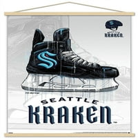 Сиетл Кракен - Постери за капење на скејт со магнетна рамка, 22.375 34