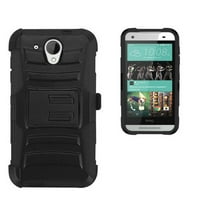 Поликарбонат на маргинмарт Поликарбонат куќиште Оклоп Комбо За HTC Desire Black Black Black W Belt Clip Holder