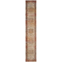 Гроздобер Персиски Трина Традиционален полиестерски тркач килим, крем за шафран, 2'2 10