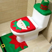 3-Парче Дедо Тоалет Седиште Покрие Божиќ Украси Бања Килими Во Собата