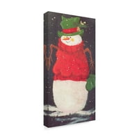 Заштитена марка ликовна уметност „Снежен човек во црвена“ платно уметност од Беверли Johnонстон