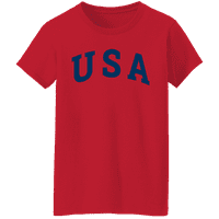 Графички Америка со краток ракав солиден графички печатен пакет со маици