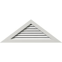 Ekena Millwork 56 W 5 8 H Триаголник Гејбл Вентилак Функционален, ПВЦ Гејбл отвор со 1 4 рамка за рамна трим