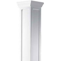 Ekena Millwork 08 W 05'H Craftsman Classic Square Non-Tapered, Contured Panel Column, Crown Capital & Crown Base