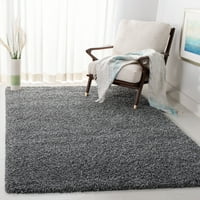 Evolution Rothesay Solid Plush Shag Rug, темно сива, 5'3 7'6