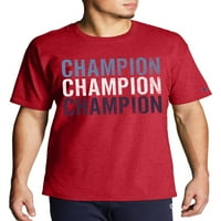 Шампион за машки и големи машки патриотски 4-ти јули црвено бело и сино олимписка графичка маица