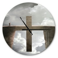 Дизајнарт Голем Крст помеѓу Две Карпи Модерен ѕиден часовник