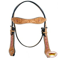 27bh Западен Коњ Headstall Tack Узда Американски Кожа Розова Реси Хиласон