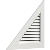 Ekena Millwork 22 W 3 8 H десен триаголник Gable Vent - Функционален терен на левата страна, PVC Gable Vent со 1 4 рамка за