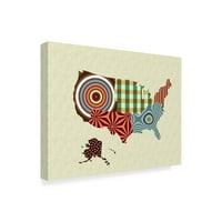 Трговска марка ликовна уметност „САД мапа“ платно уметност од Лане Адефиои