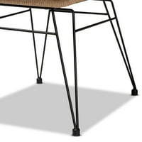 Студио Бактон Giorgiaорџа модерни и современи беж ткаенини тапациран и кафеав синтетички ратан со 2 парчиња внатрешен стол за