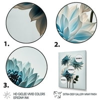 Designart Hyperrealistic сино и бело цвеќе платно wallидна уметност