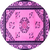 Ахгли Компанија Затворен Круг Ориентални Розови Азиски Инспирирани Област Килими, 4 ' Круг