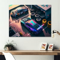 DesignArt Stock Car Pit Stop III Canvas Wallидна уметност