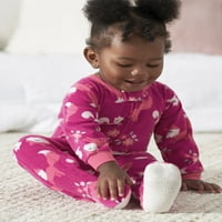 Gerber Baby & Toddler Girls Microfleece Plabte Sleeper Pajamas, 2-пакувања, големини 0 3M-5T