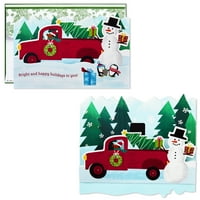 Hallmark Boxed Pop up Божиќни картички, куче во црвен камион