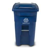 Тотер Гал. Сина контејнер за рециклирање со тркала и капак
