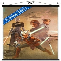 Војна на ѕвездите: Војни На Клоновите - Прослава Фреска Ѕид Постер Со Дрвена Магнетна Рамка, 22.375 34