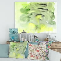 Апстрактно езерце на жолто и зелено сликарско платно уметничко печатење