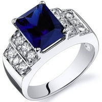 КТ зрачен пресек создаден сино сафир прстен во сребро сребро