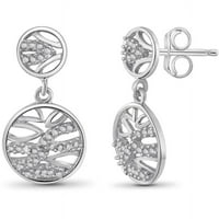 Jewelersclub Бели дијамантски обетки за жени Стерлинг сребро-столпчиња со бели дијаманти-хипоалергични сребрени обетки за обетки