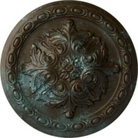 Ekena Millwork 3 8 OD 2 P Acanthus тавански медалјон, рачно насликана бронзена сина патина
