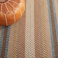 Плетенка ангел обоена површина килим, кафеав мулти, 7 '7' квадрат