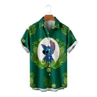Машка кошула голф кошула ретро боја контраст на отворено улица кратки ракави со копче надолу, облека за печатење облека, моден